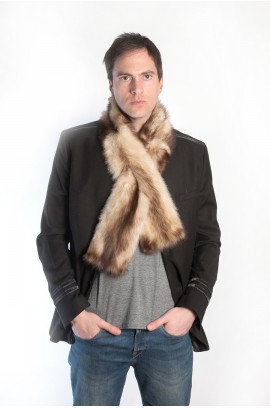 polecat fur scarf unisex - cream